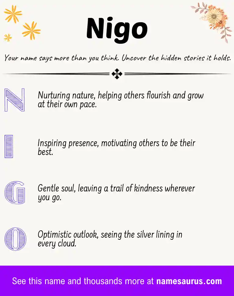Acrostic poem about Nigo.