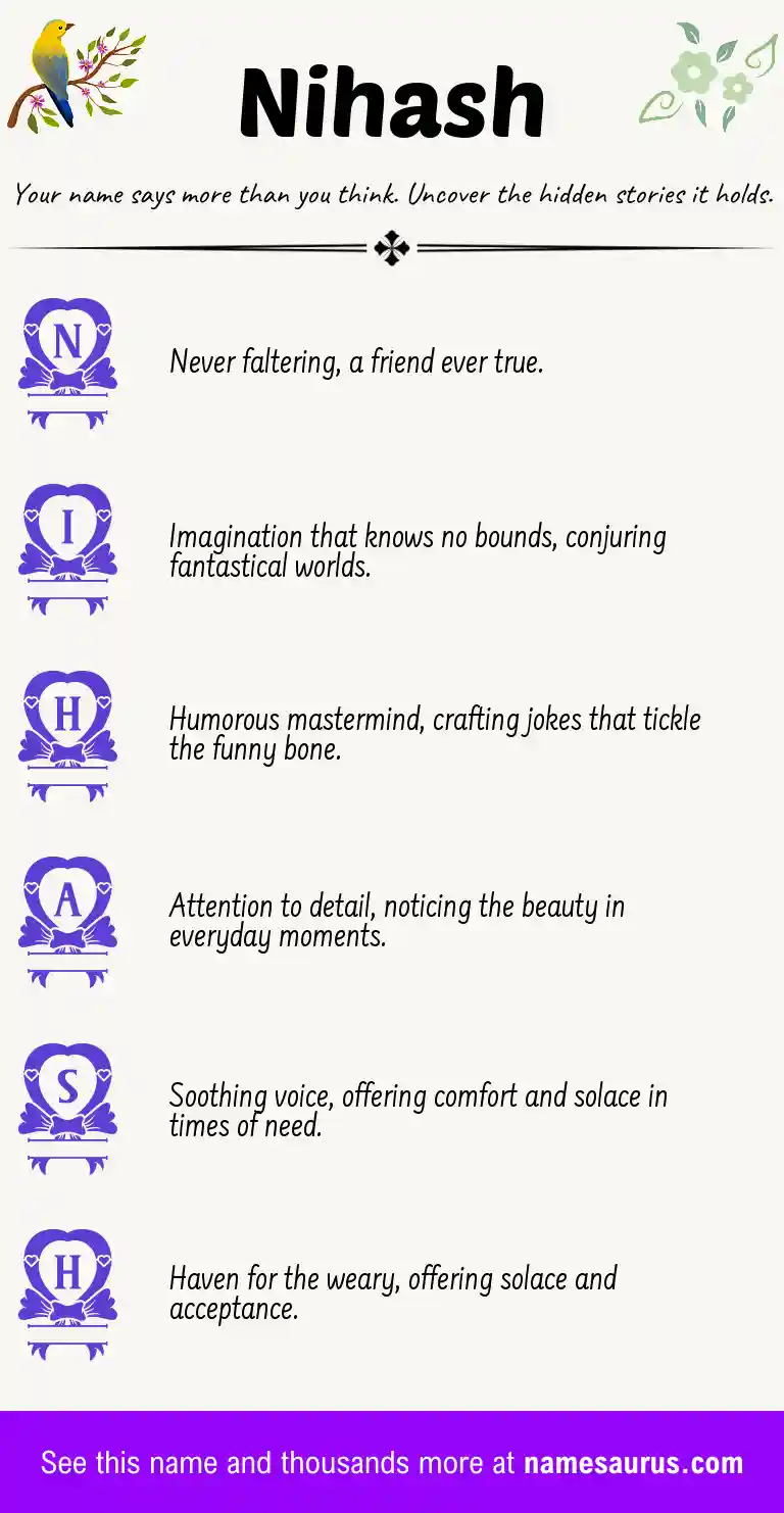 Acrostic poem about Nihash.