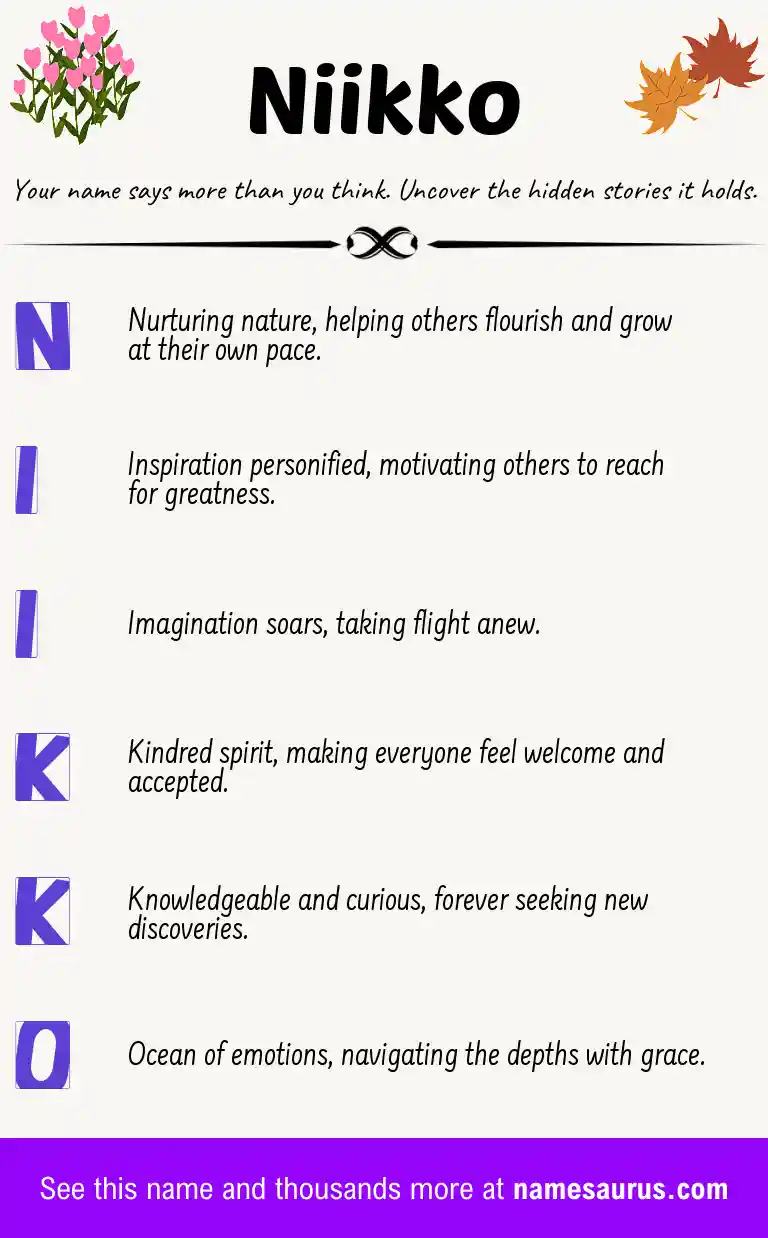 Acrostic poem about Niikko.