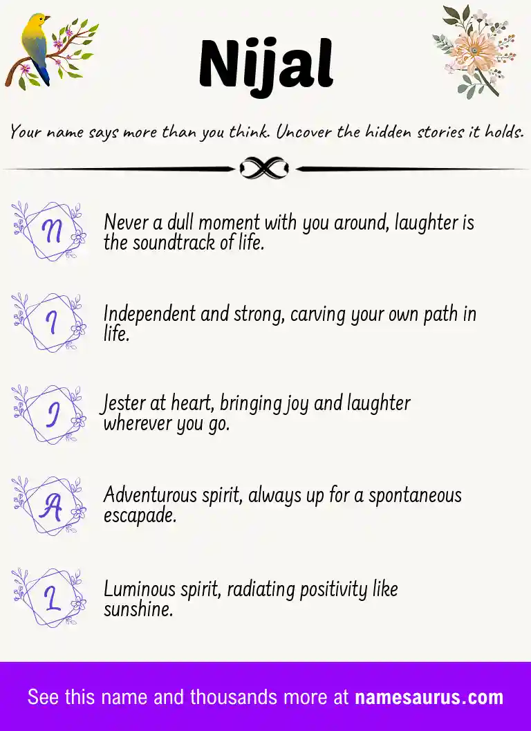 Acrostic poem about Nijal.