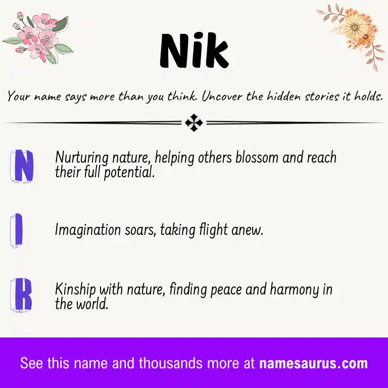 Acrostic poem about Nik.