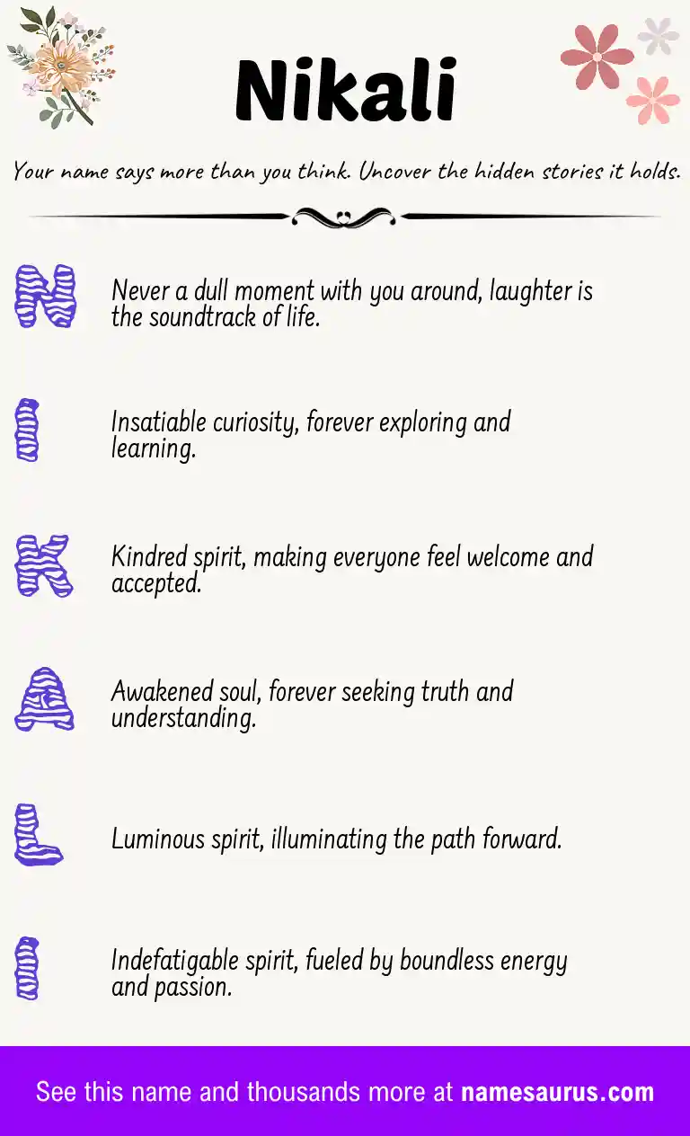 Acrostic poem about Nikali.