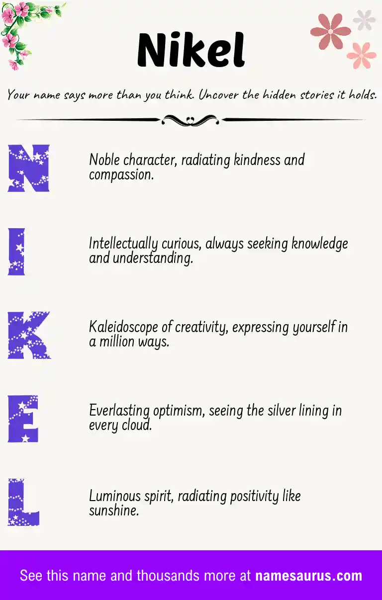Acrostic poem about Nikel.