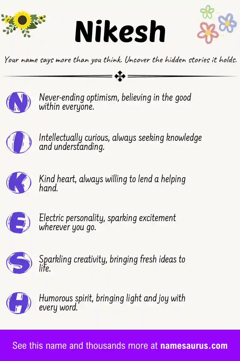 Acrostic poem about Nikesh.