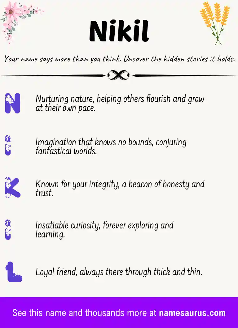 Acrostic poem about Nikil.
