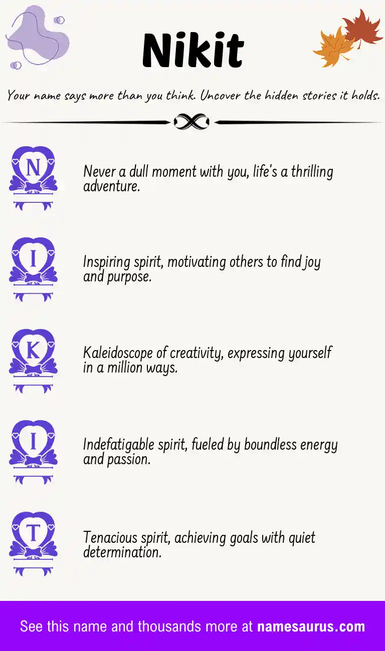 Acrostic poem about Nikit.