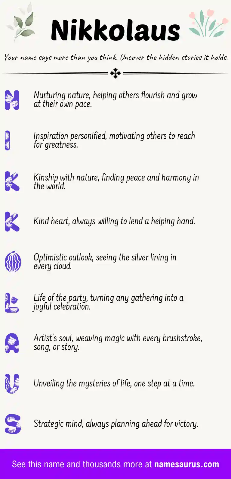 Acrostic poem about Nikkolaus.