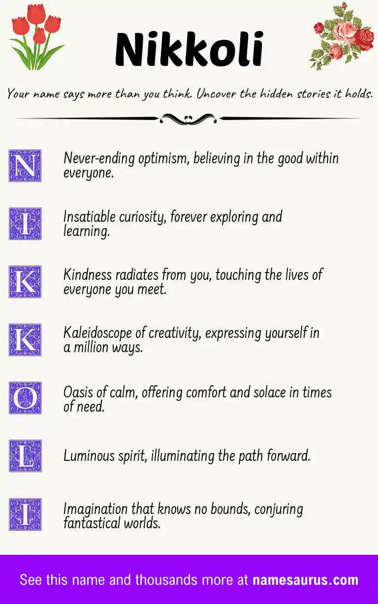 Acrostic poem about Nikkoli.