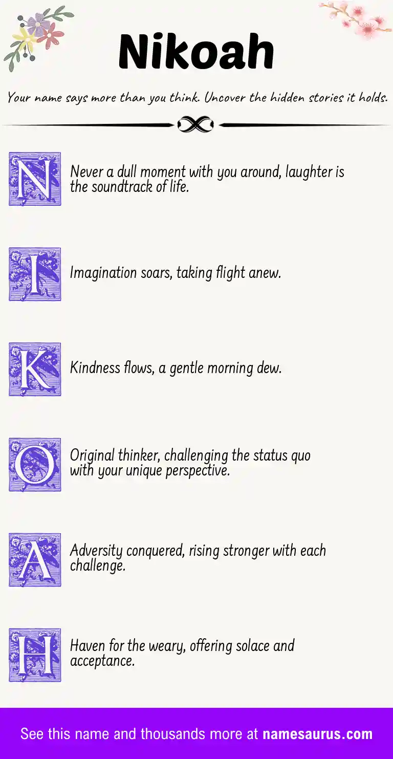 Acrostic poem about Nikoah.