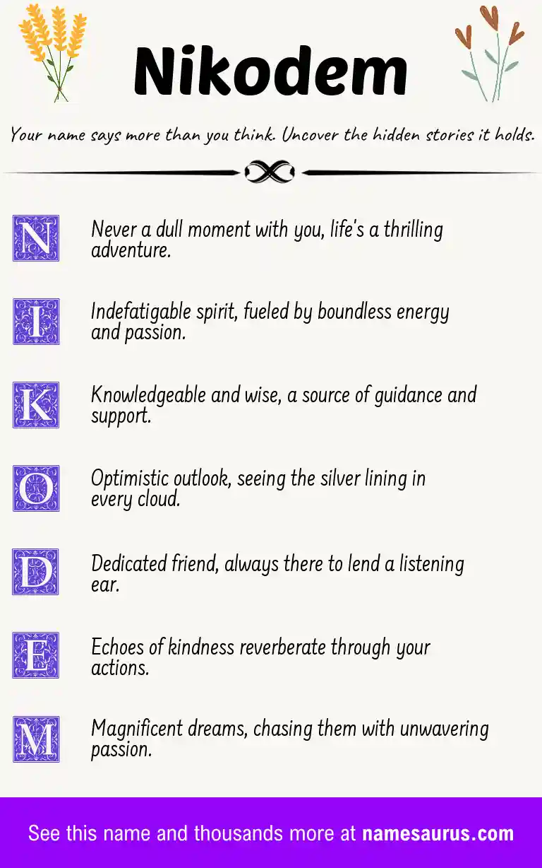 Acrostic poem about Nikodem.