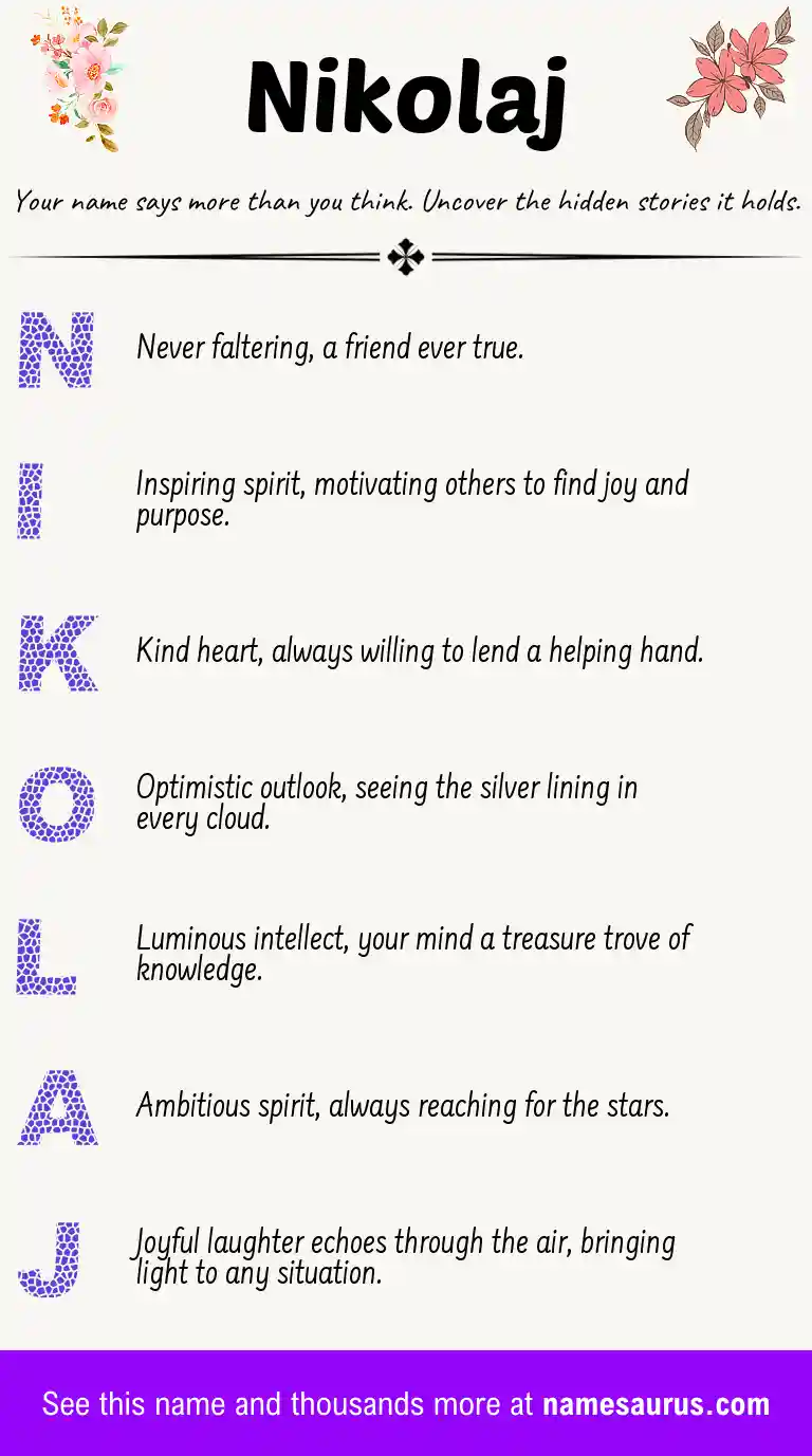 Acrostic poem about Nikolaj.