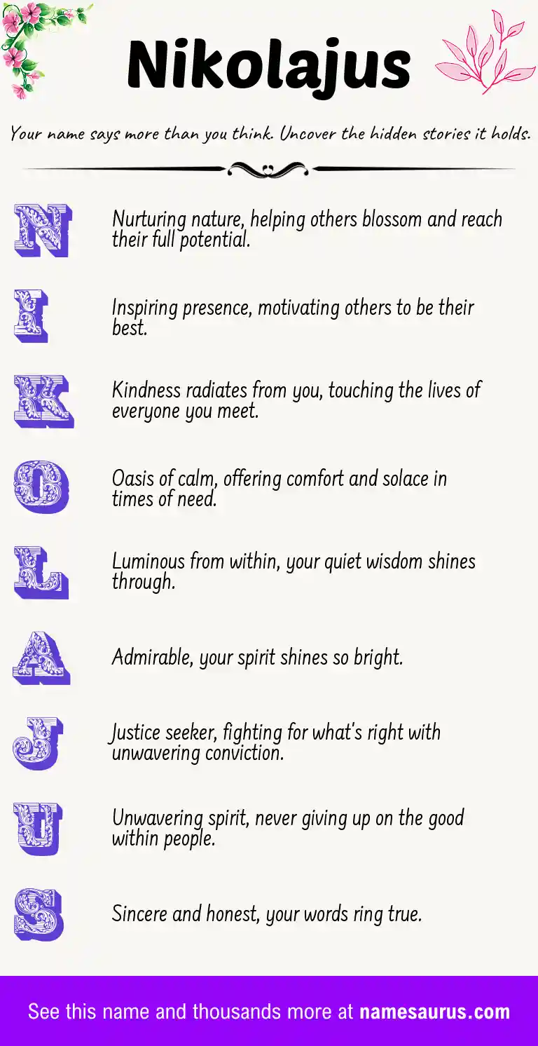Acrostic poem about Nikolajus.