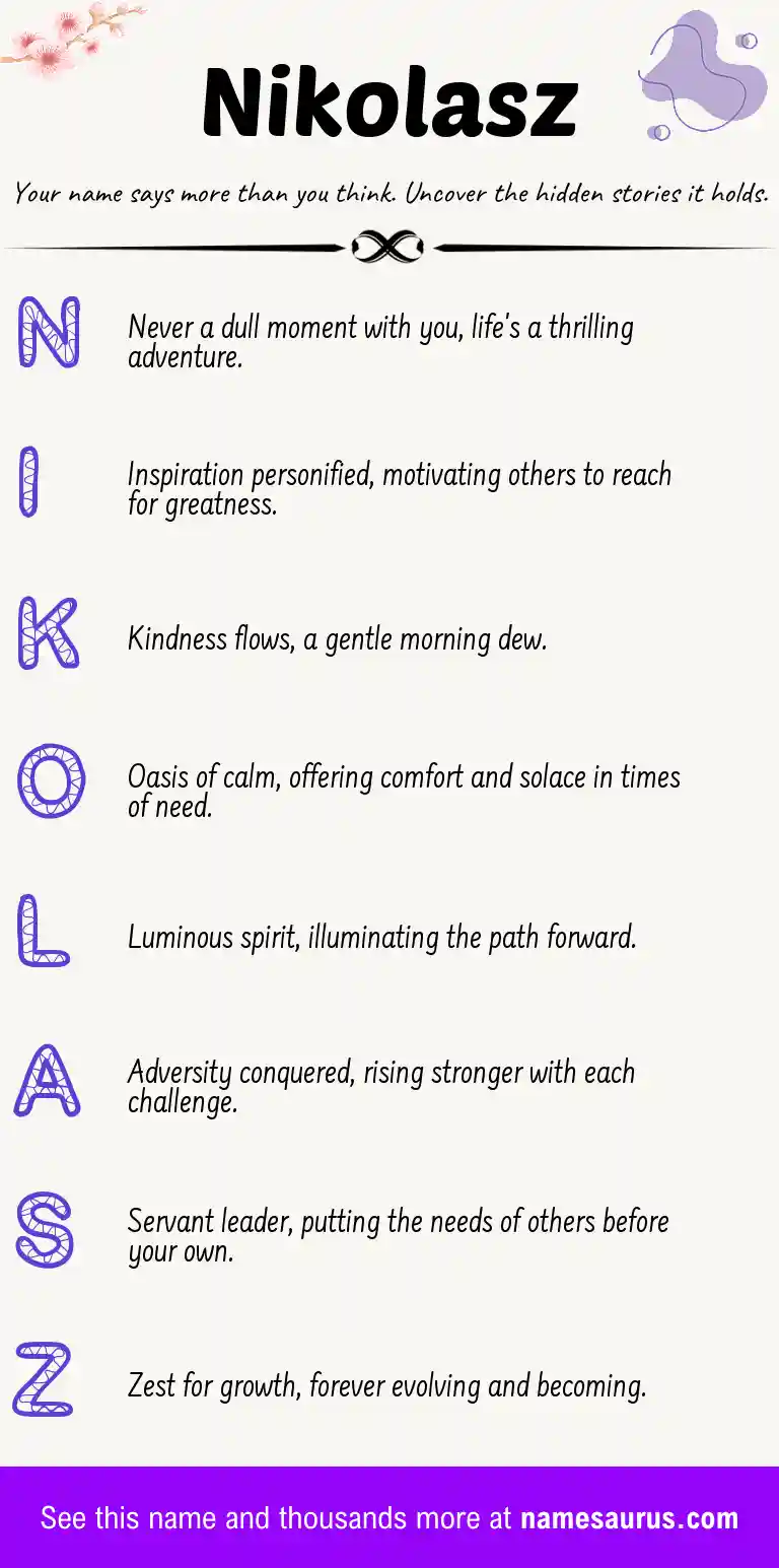 Acrostic poem about Nikolasz.