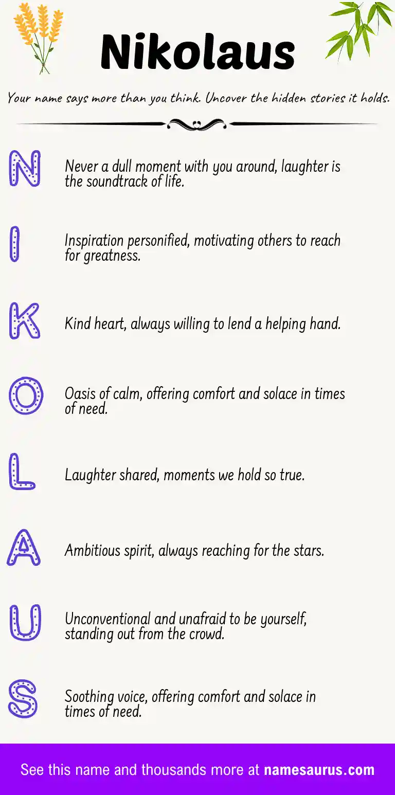 Acrostic poem about Nikolaus.