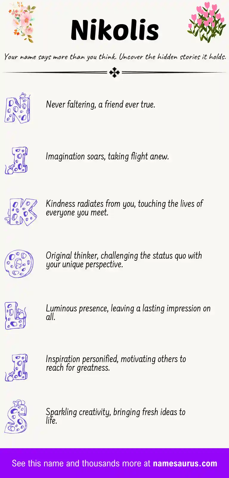Acrostic poem about Nikolis.