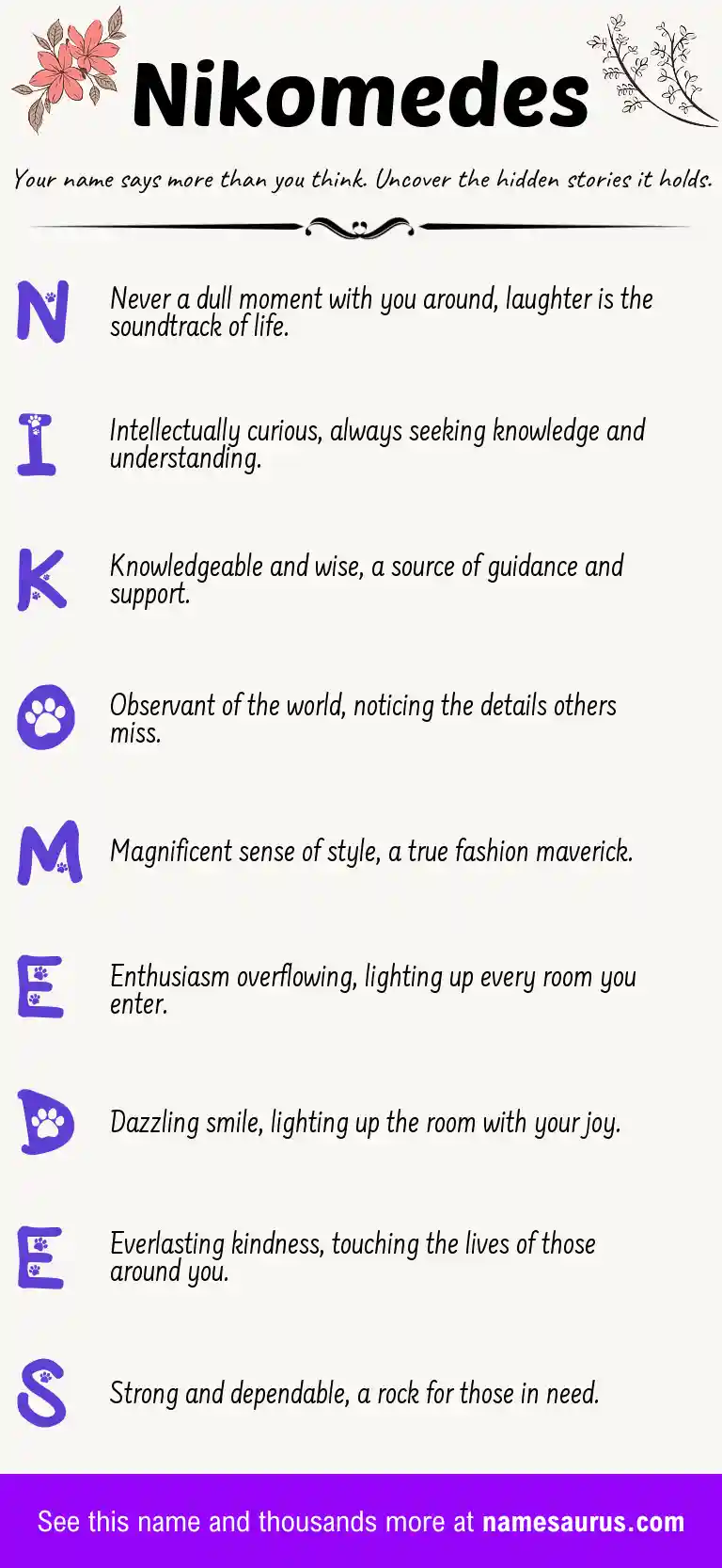 Acrostic poem about Nikomedes.