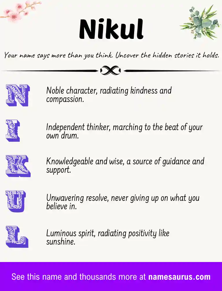 Acrostic poem about Nikul.