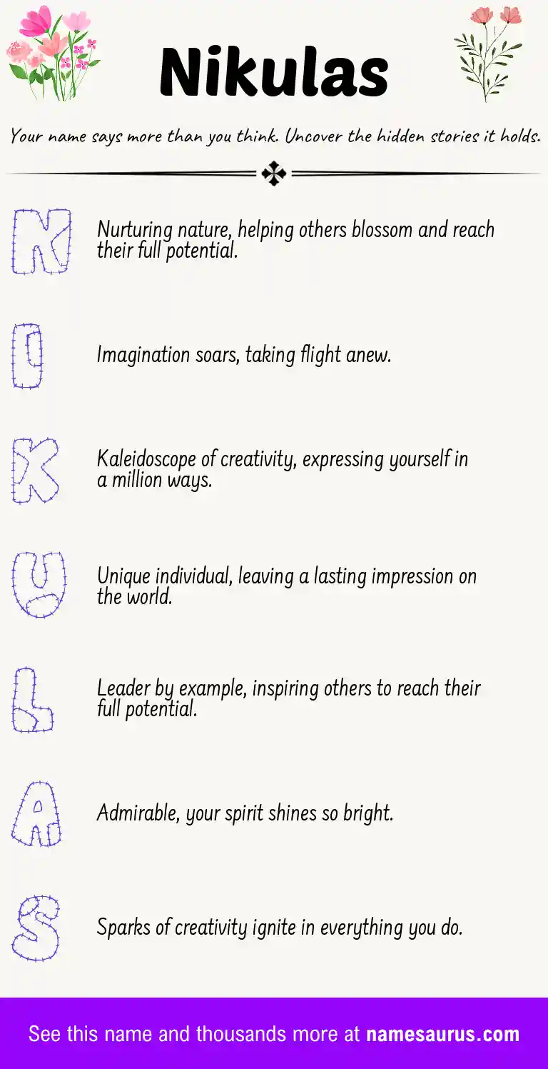 Acrostic poem about Nikulas.
