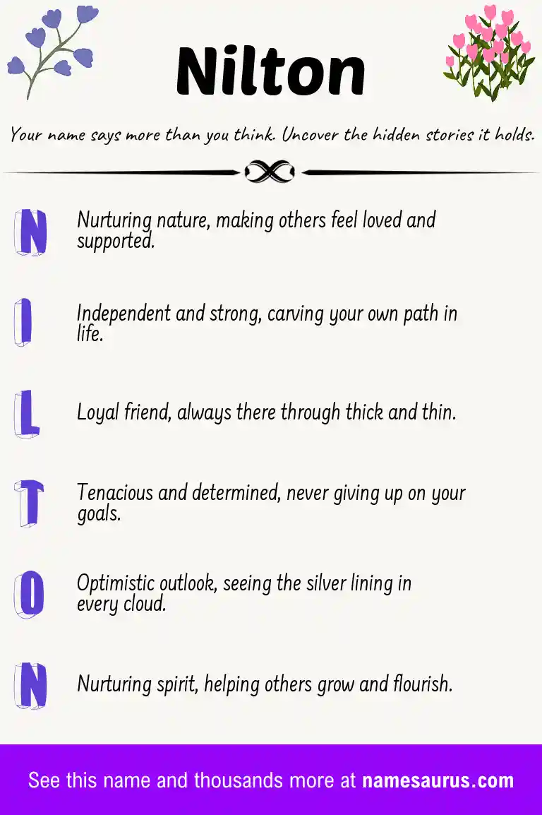 Acrostic poem about Nilton.