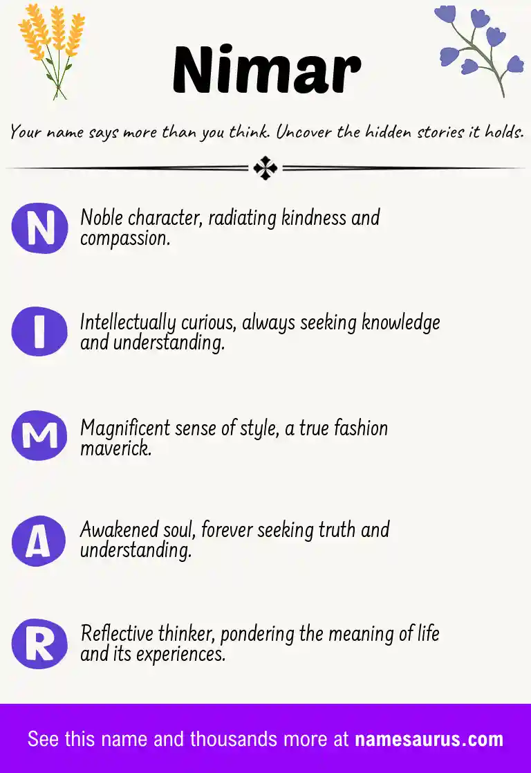 Acrostic poem about Nimar.