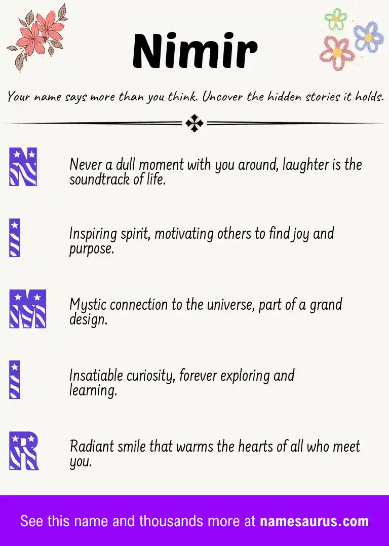 Acrostic poem about Nimir.