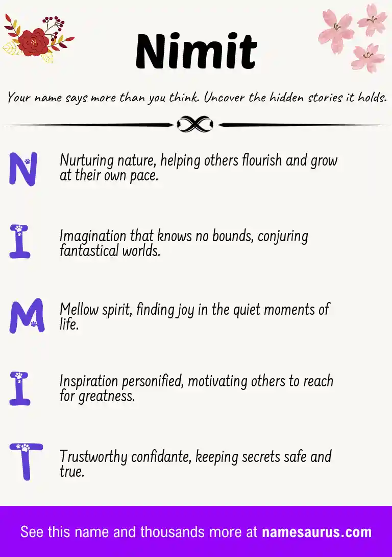 Acrostic poem about Nimit.