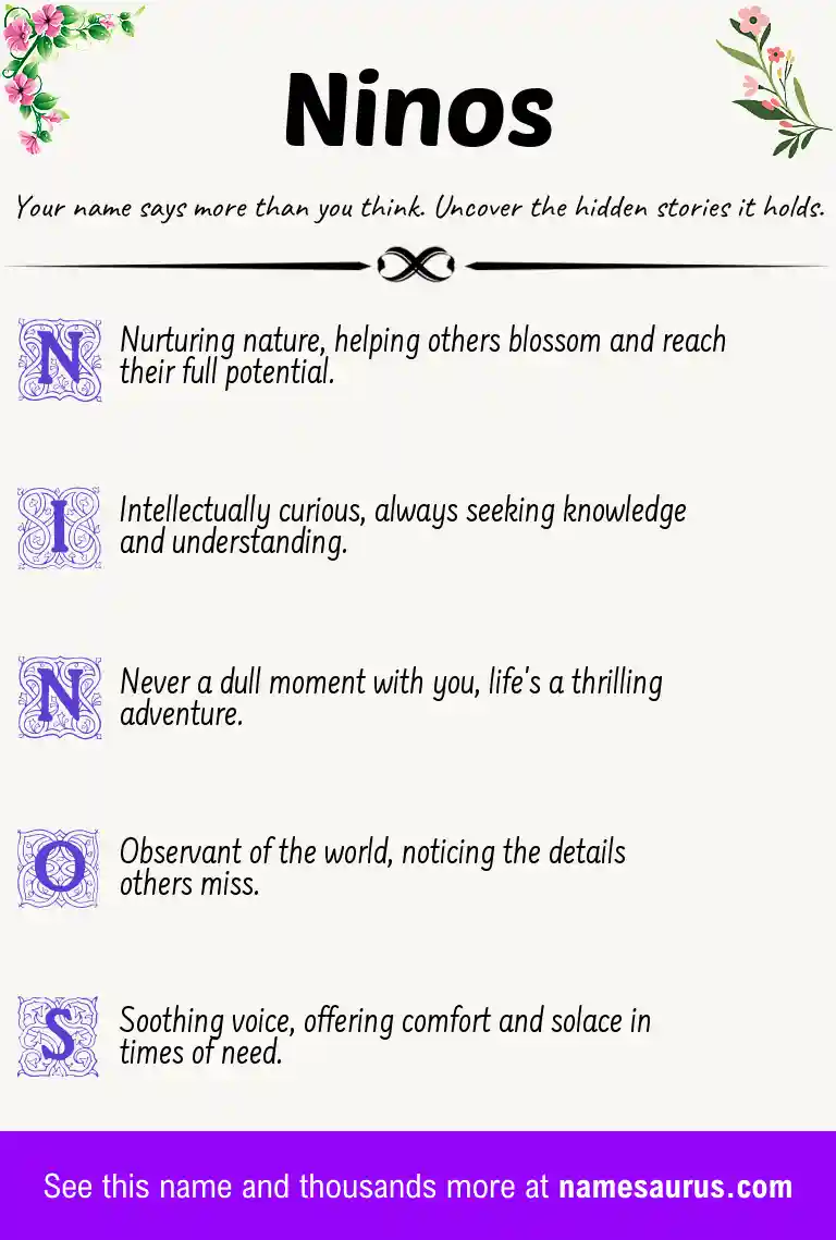 Acrostic poem about Ninos.