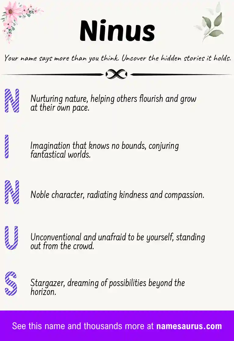 Acrostic poem about Ninus.