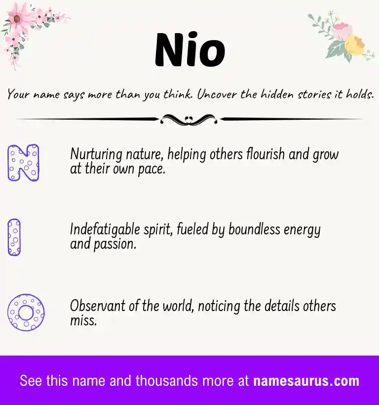 Acrostic poem about Nio.