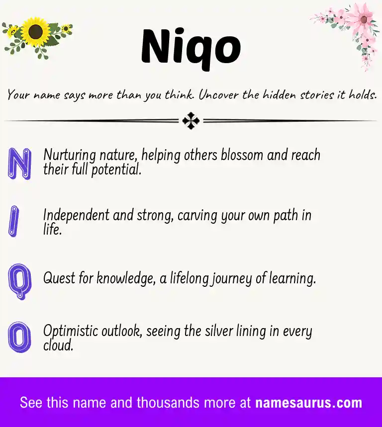 Acrostic poem about Niqo.