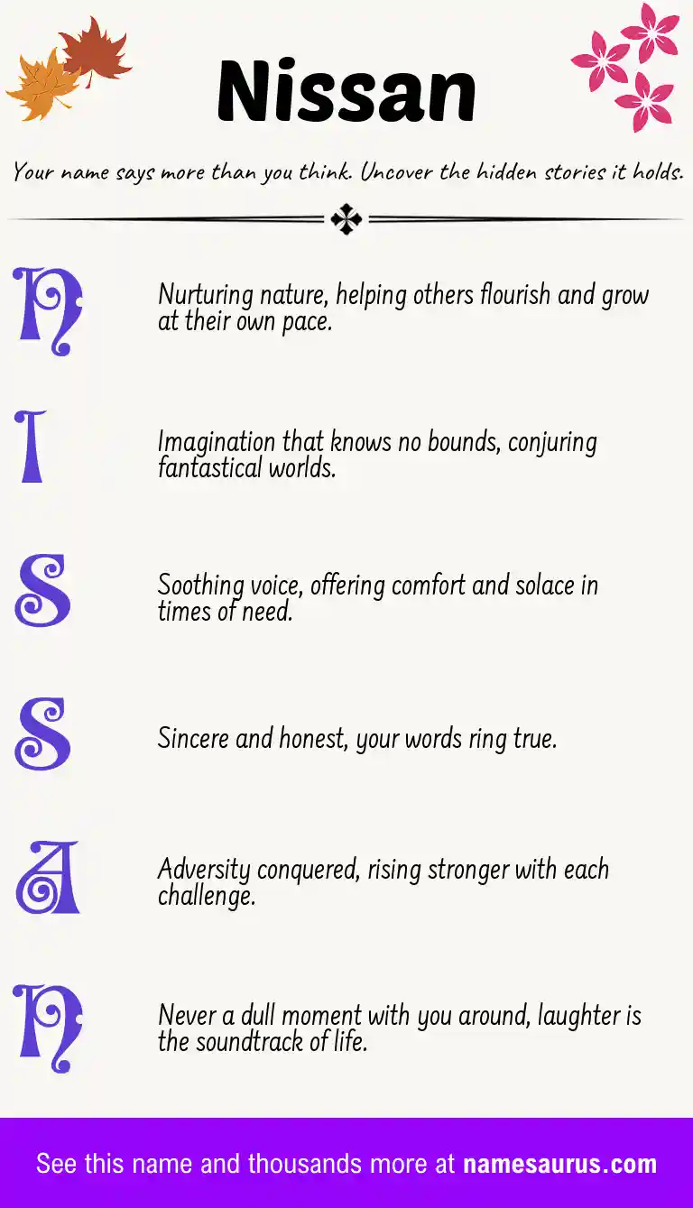 Acrostic poem about Nissan.