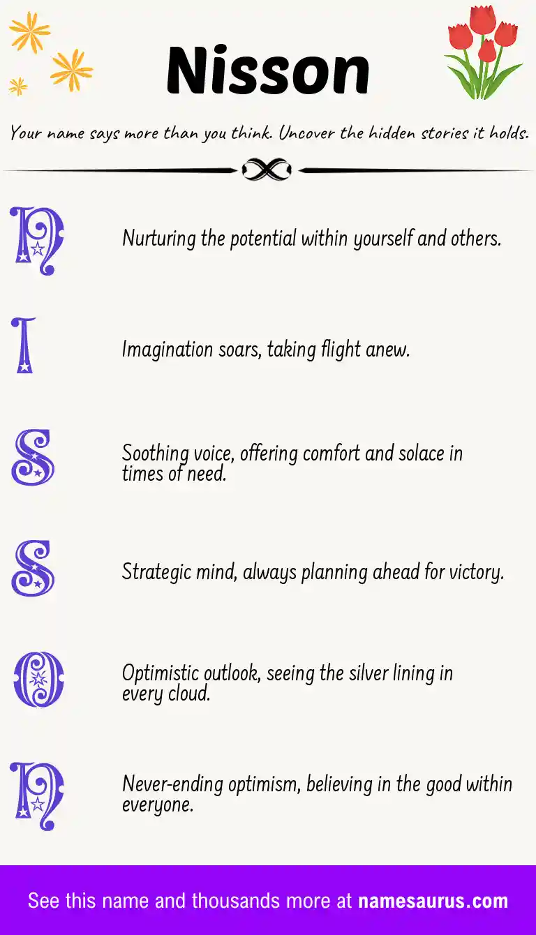 Acrostic poem about Nisson.