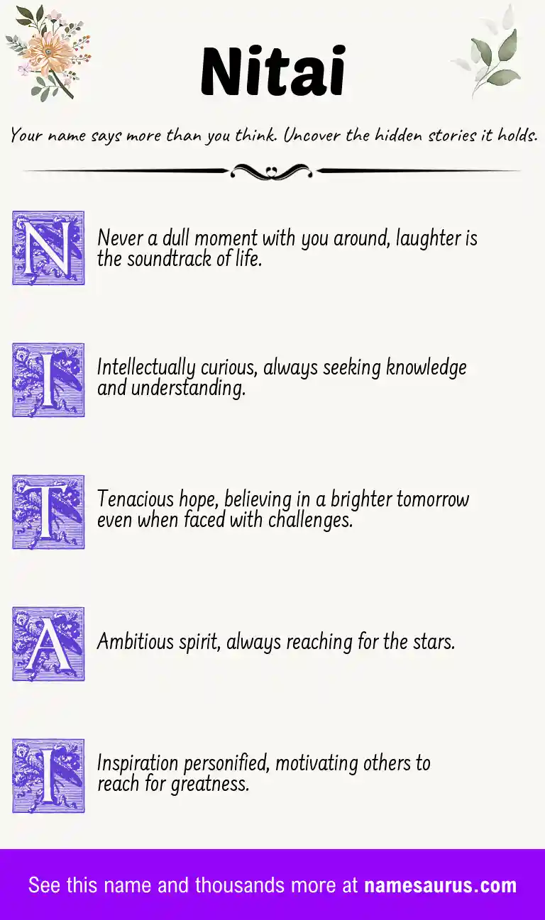 Acrostic poem about Nitai.