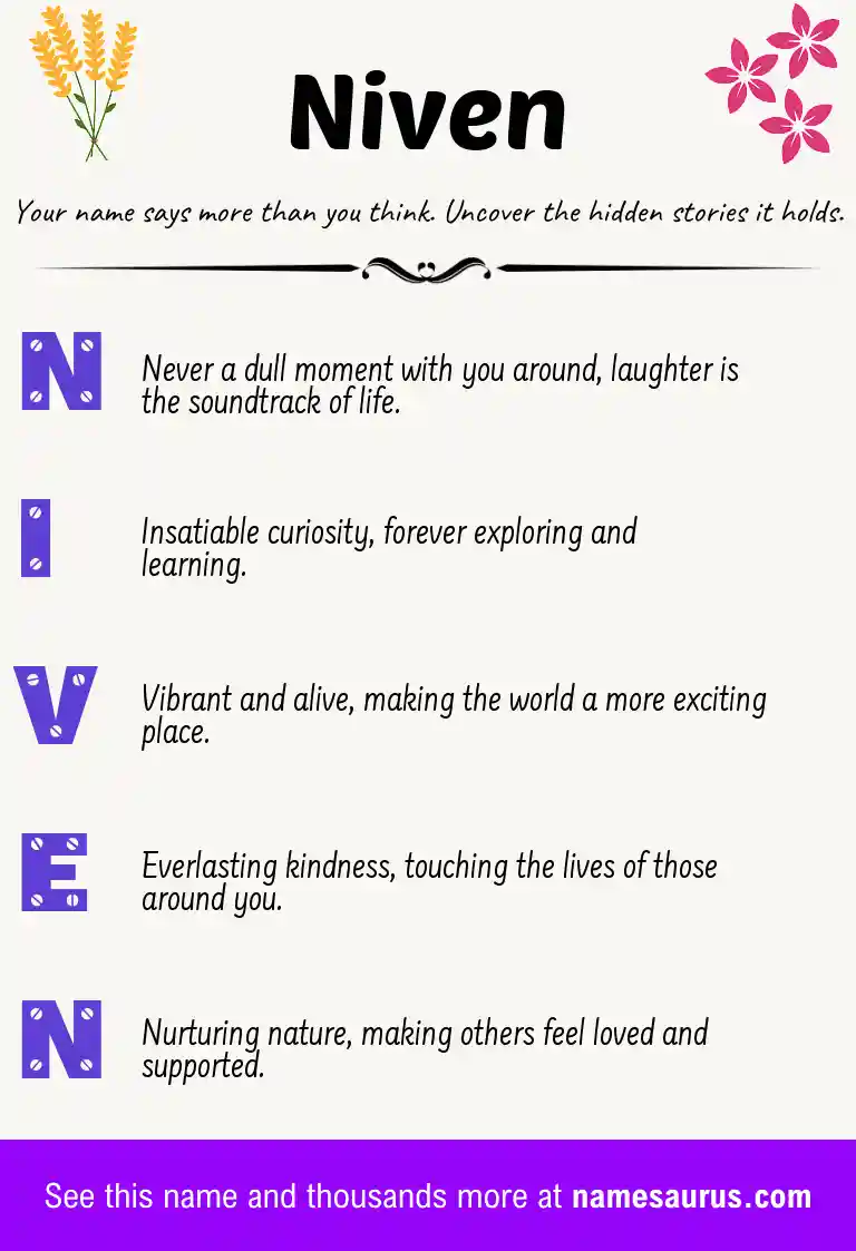 Acrostic poem about Niven.
