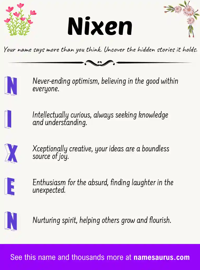 Acrostic poem about Nixen.