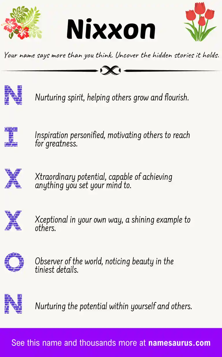 Acrostic poem about Nixxon.