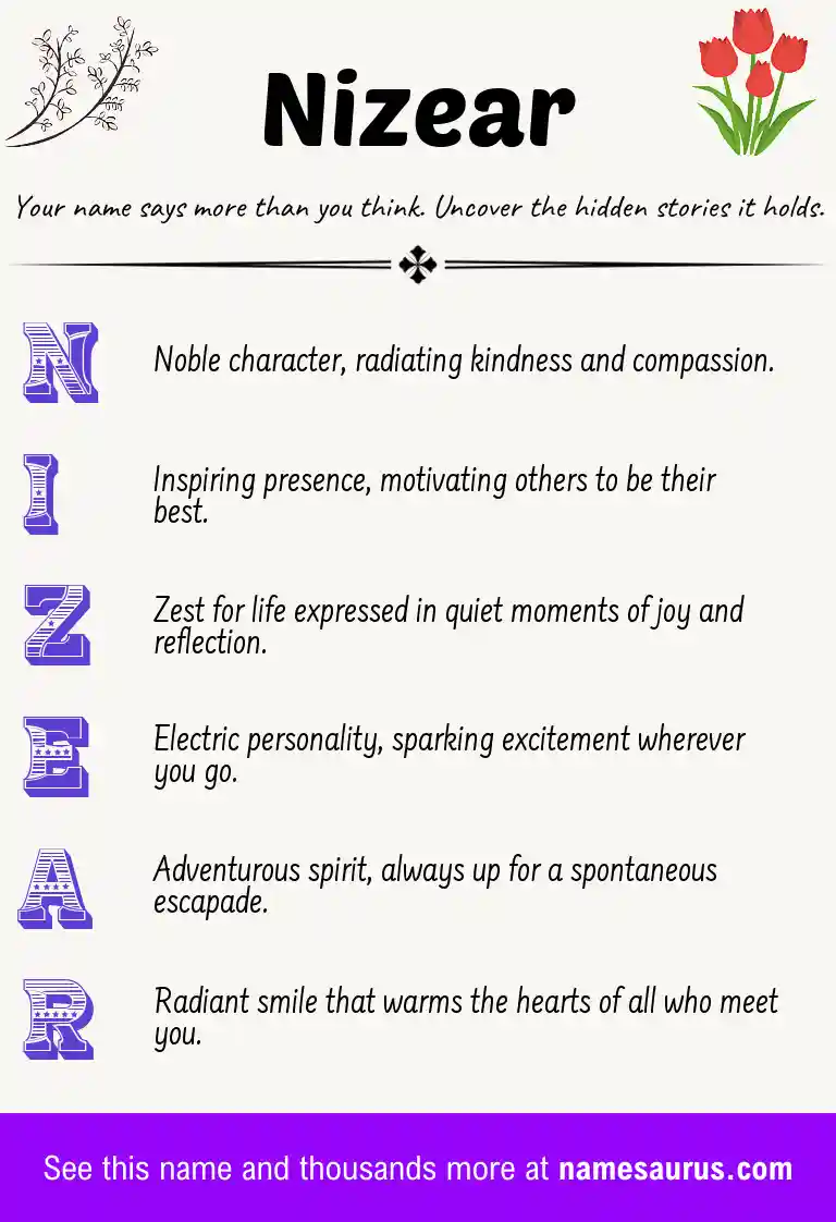 Acrostic poem about Nizear.