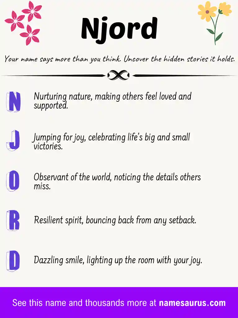 Acrostic poem about Njord.