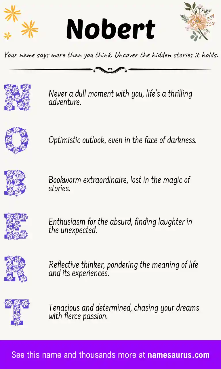 Acrostic poem about Nobert.