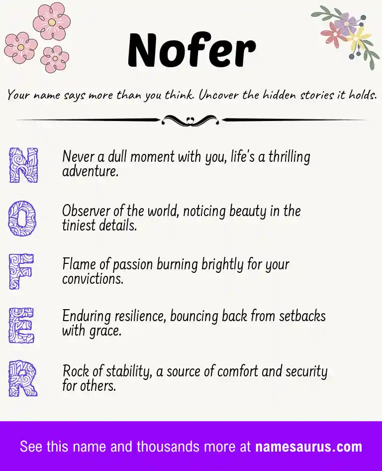 Acrostic poem about Nofer.
