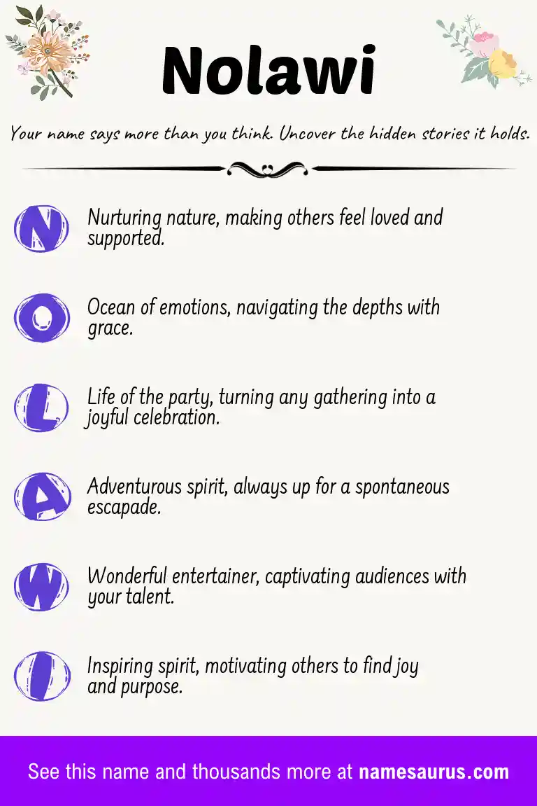 Acrostic poem about Nolawi.