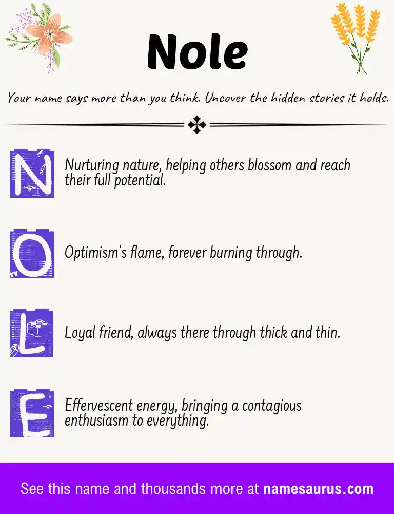 Acrostic poem about Nole.