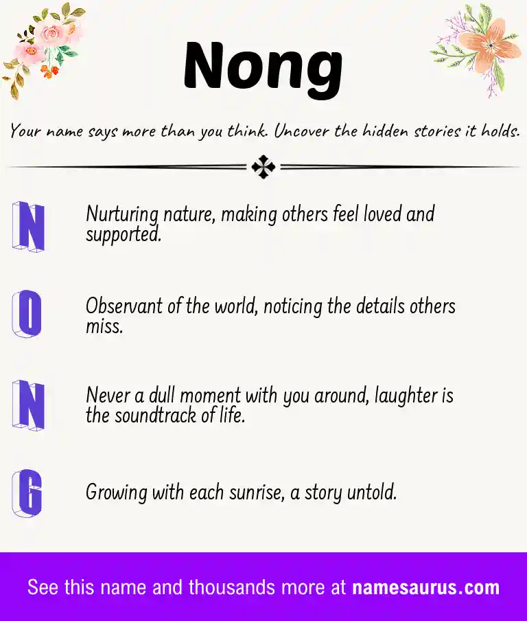 Acrostic poem about Nong.