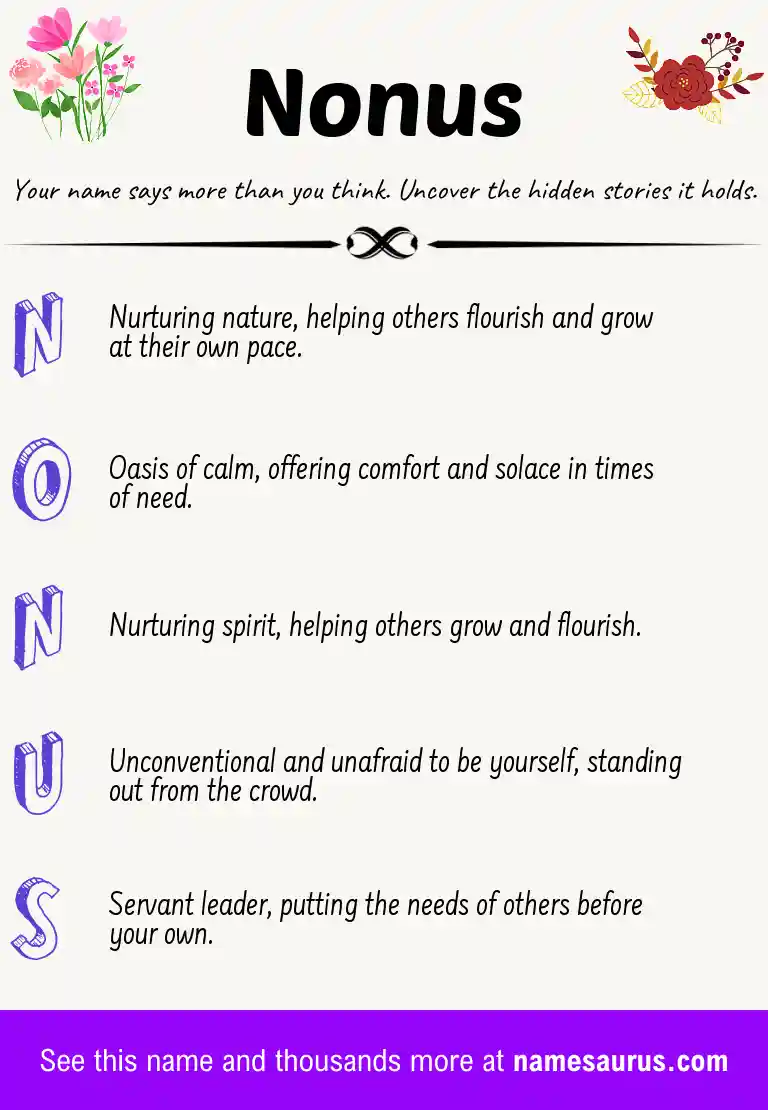Acrostic poem about Nonus.