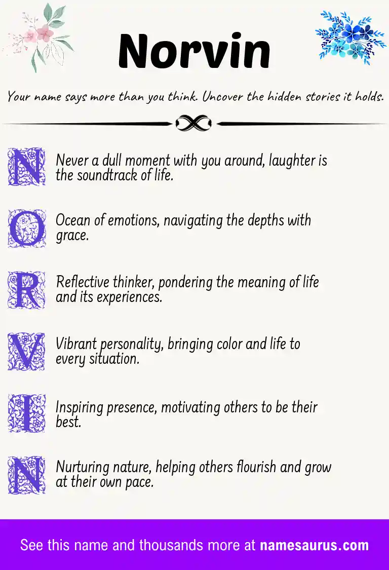 Acrostic poem about Norvin.