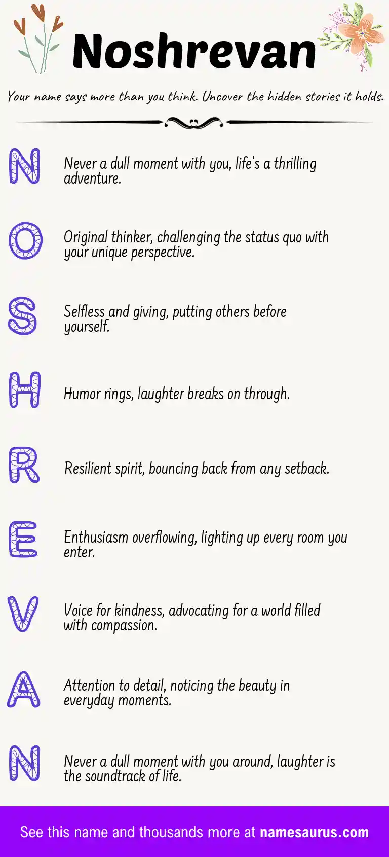 Acrostic poem about Noshrevan.