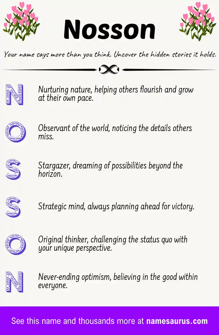 Acrostic poem about Nosson.