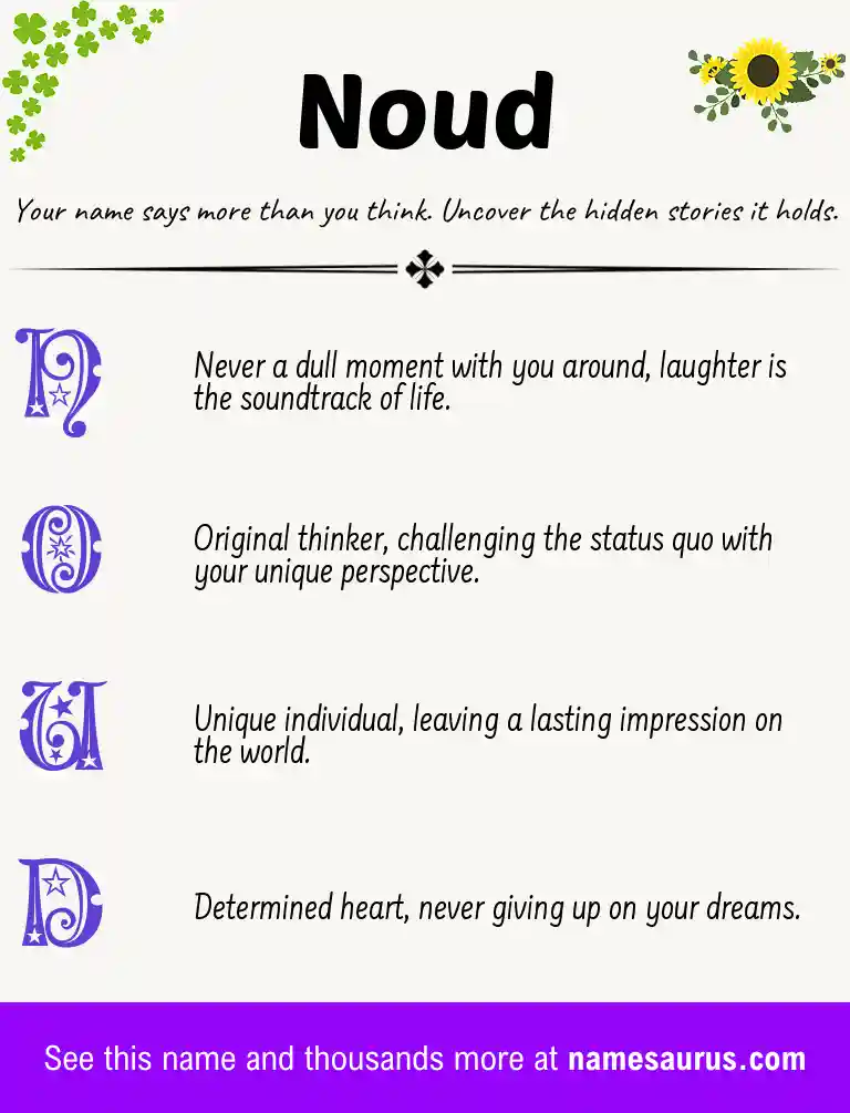 Acrostic poem about Noud.