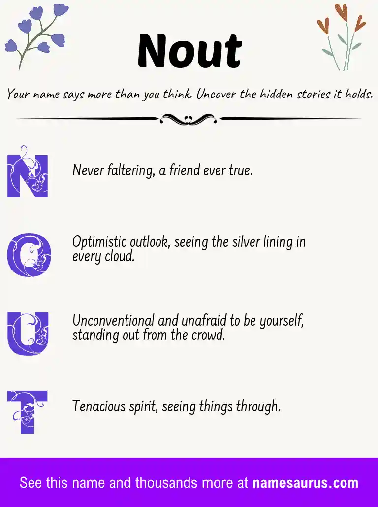 Acrostic poem about Nout.