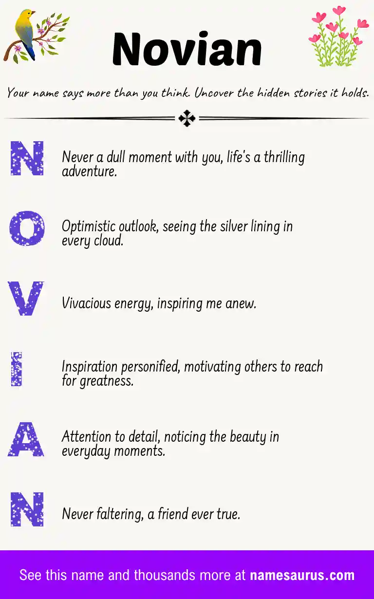 Acrostic poem about Novian.